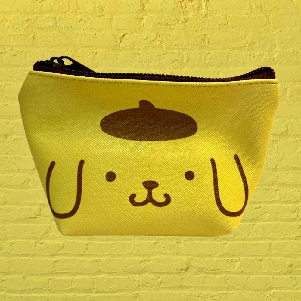 Sanrio Pompompurin Mini Pouch - Yellow - 80 mm x 75 mm - NEW